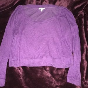 Purple Delia’s sweater cropped
